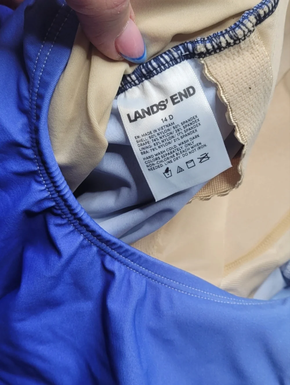 Lands End Women's New SlenderSuit Wrap One Piece Swimsuit Size 14D - Picture 4 of 7